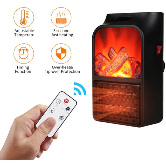 Chauffage Électrique Mural De 800 W Avec Télécommande Et Affichage Led Petit Chauffage Électrique À Brancher Avec Thermostat Et Minuterie Réglables.