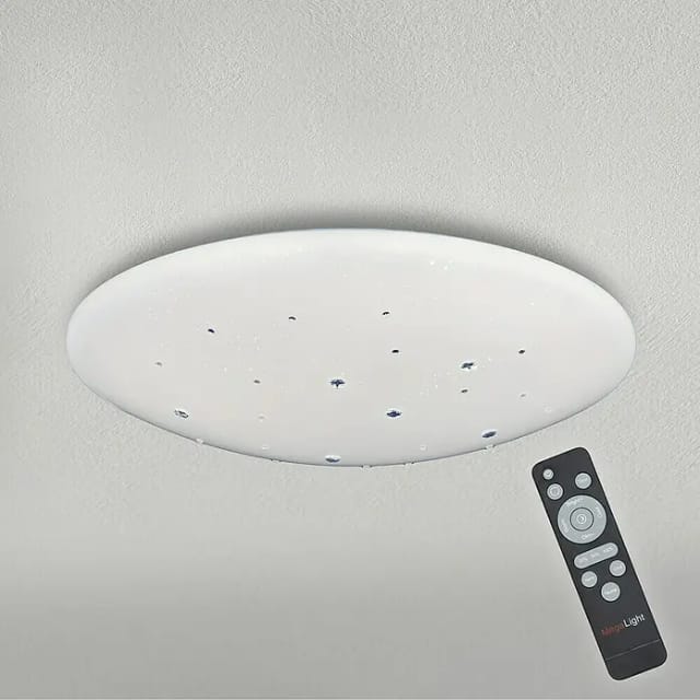 MegaLight LED-Deckenleuchte rund Shining Diamond (56 W, Ø x H: 57,5 x 12,5 cm, Weiß, Warmweiß)