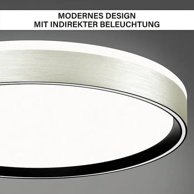 MegaLight LED-Deckenleuchte rund Shining Pluto (24 W, Ø x H: 48 x 7,5 cm, Weiß, Bernstein)