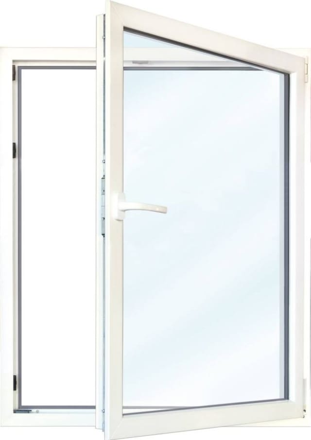 Josef Meeth Fenster und Türen Energiespar-Fenster »76/3 «, 60 x 90 cm (BxH), Dreh-Kipp, DIN links - silberfarben