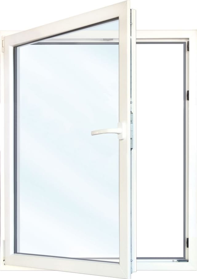 Josef Meeth Fenster und Türen Energiespar-Fenster »76/3 «, 105 x 155 cm (BxH), Dreh-Kipp, DIN links - silberfarben