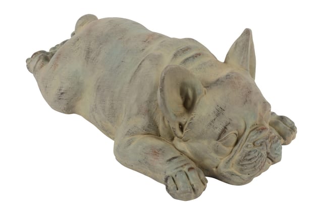 Dekofigur Hund Bertram liegend 40 x 13,5 cm grau