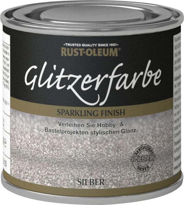 Rust-Oleum Glitzerfarbe Decklack 125 ml silber