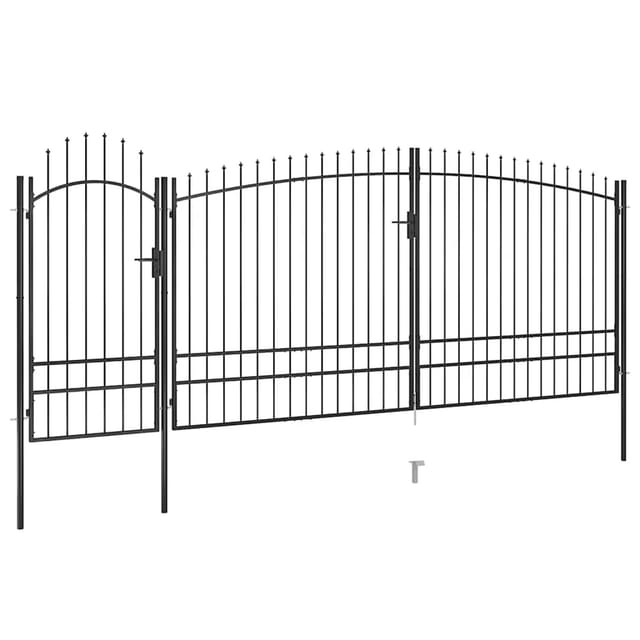 vidaXL Gartentor mit Speerspitzen 5x2,45 m Schwarz 146326