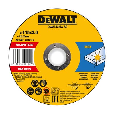 DEWALT High Performance Trennscheibe 115x3x22,23mm Metall Typ 42 (gekröpft) DWA8434IA-AE