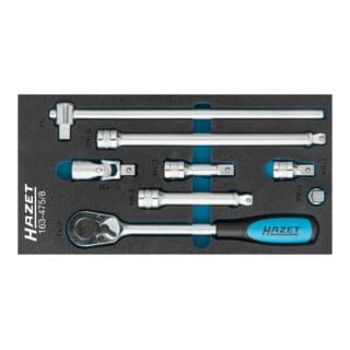 HAZET Antriebswerkzeuge-Satz Innen-Vierkant (Robertson) 12,5 =1⁄2" 8-teilig 163-475/8 Vierkant massiv 12,5 mm (1/2") 8-teilig