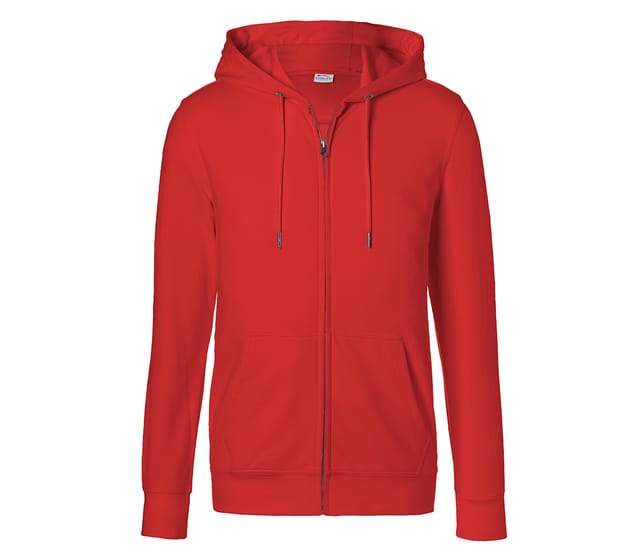 Kübler Shirts Kapuzen-Sweatjacke mittelrot L