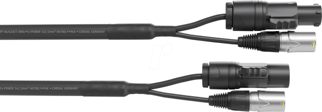 CPH06C1NPWR125T1 - CORDIAL Strom- und DMX-Hybridkabel, 0,60m