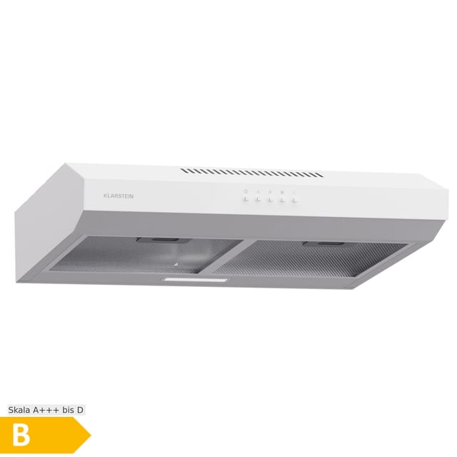 Contempo 60 Unterbau-Dunstabzugshaube 60cm 200m³/h LED Edelstahl Acryl Weiß
