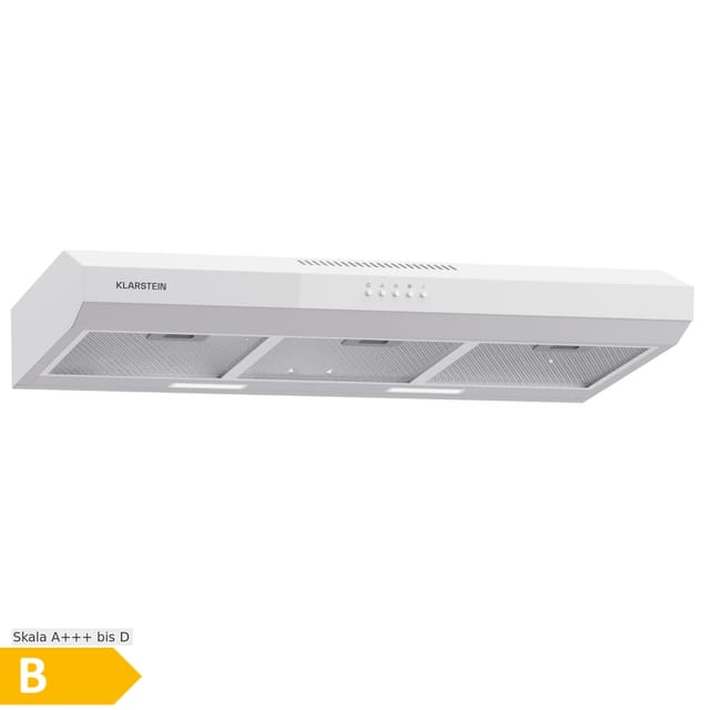 Contempo 90 Unterbau-Dunstabzugshaube 90cm 200m³/h LED Edelstahl Acryl Weiß