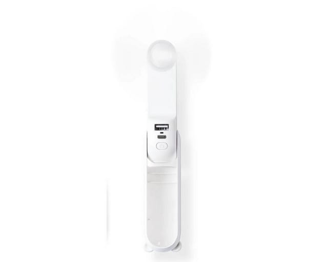 Jisulife Handheld Fan Life8 Mini Portable USB Fan with 2000mAh Power Bank and Flashlight - White Powerbank (Akku) - Weiß - 2000 mAh