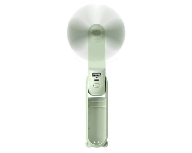 Jisulife Handheld Fan Life8 Mini Portable USB Fan with 2000mAh Power Bank and Flashlight - Green Powerbank (Akku) - Grün - 2000 mAh