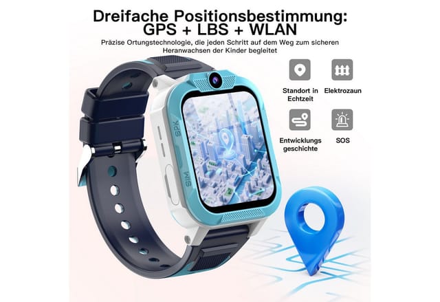 blackview 2026 Kinderuhr Z40Pro: 3-fach Ortung + Videoanruf + IP68 + SOS, 850mAh Smartwatch, 1,85", GPS+LBS+WiFi, 4G-LTE, IP68, SOS, 850mAh, Knips-Freunde​