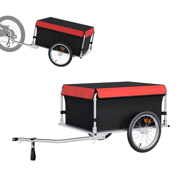 Wiltec Fahrrad Lastenanhänger 135x60x58 Cm Bis 65 Kg, Fahrradanhänger Mit Deichsel Klappbar & Schnellkupplung Für Einkäufe, Urlaub, Radtouren