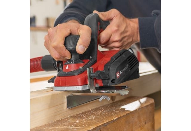 Einhell Elektrohobel Tc-pl 800 (800 Watt, 82 Mm Hobelbreite, Bis 2 Mm Spantiefe, Falztiefen-/parallelanschlag, Autom. Parkschuh, Absaugadapter, Inkl. 2x Hm-wendemesser)