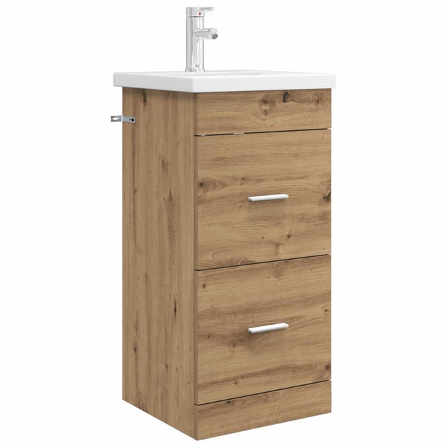 Badezimmerschrank Mit Waschbecken Artisan-eiche Vidaxl