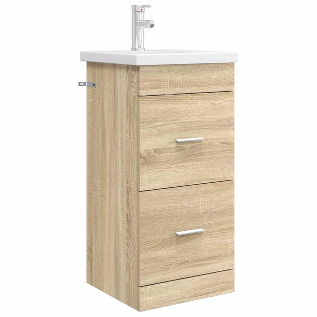 Badezimmerschrank Mit Waschbecken Sonoma-eiche Vidaxl