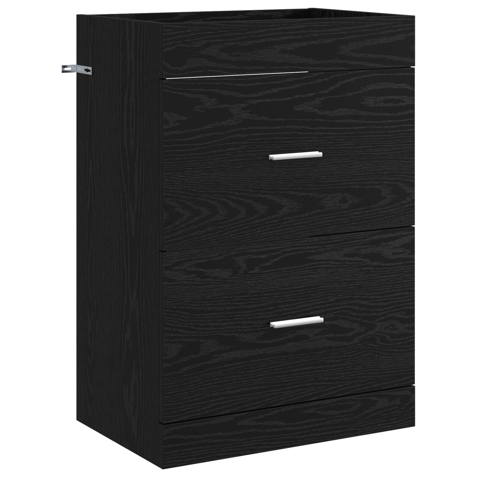 Badunterschrank Schwarze Eiche 56 X 37,5 X 81 Cm Holzwerkstoff Vidaxl