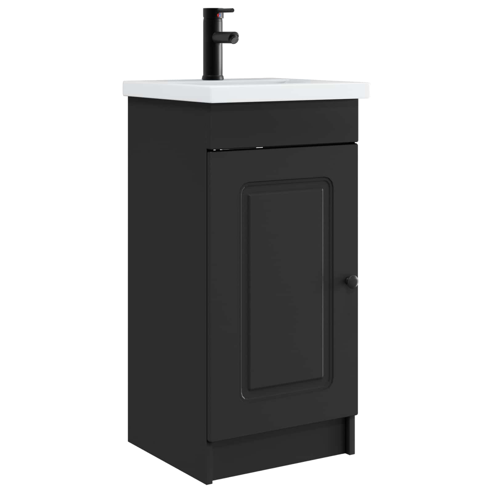Badezimmerschrank Mit Waschbecken Schwarz 42 X 40 X 84,5 Cm Vidaxl
