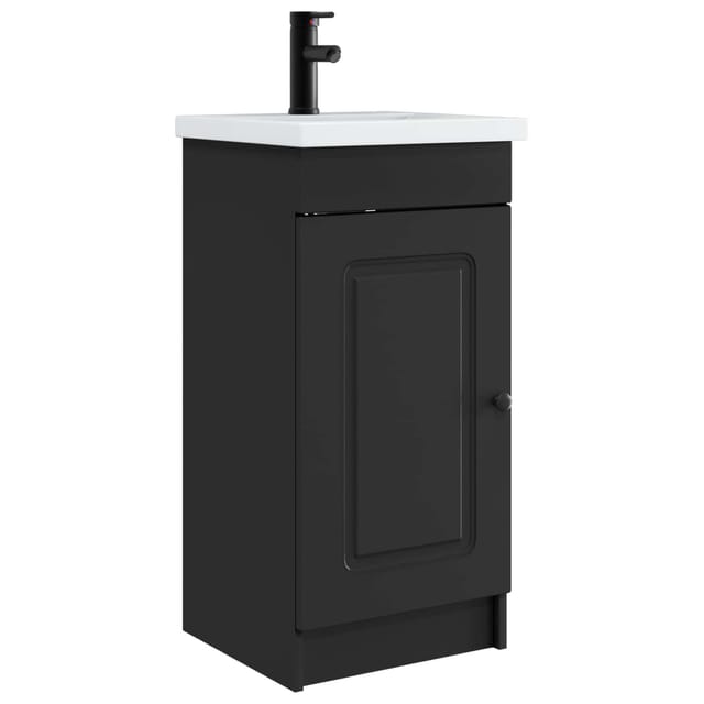 Badezimmerschrank Mit Waschbecken Schwarz 42 X 40 X 84,5 Cm Vidaxl