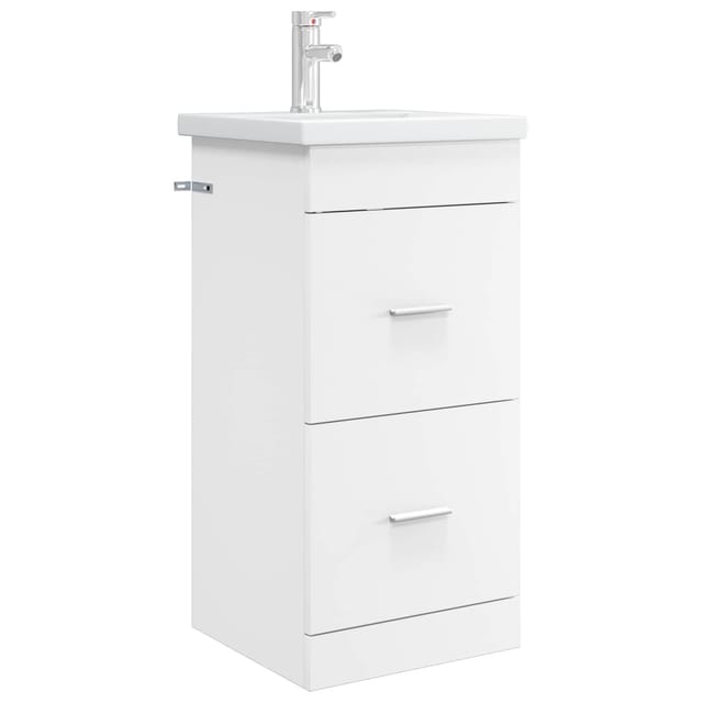 Badezimmerschrank Mit Waschbecken Weiß 42 X 40 X 84,5 Cm Vidaxl