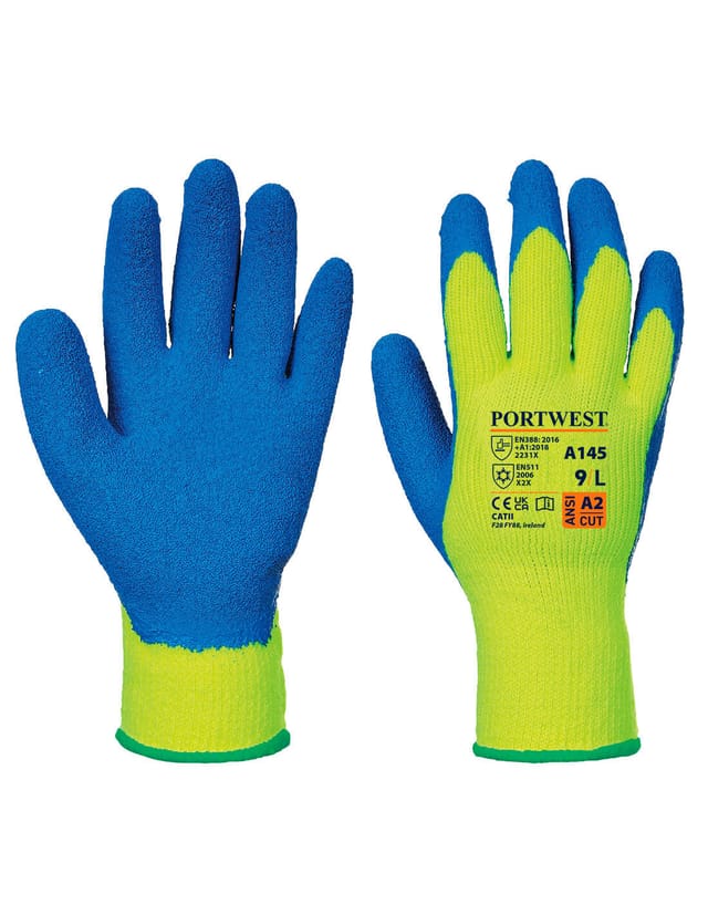 Kalte Grip-handschuhe Gelb/blau 2xl - Größe 11