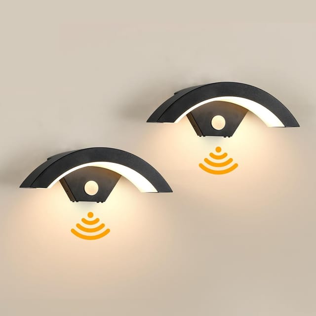 2 Stück Led Außenwandleuchte Mit Bewegungsmelder, 24w Moderne Wandlampe Aussen Ip65 Wasserdicht, Außenbeleuchtung Für Garten Terrasse Garage