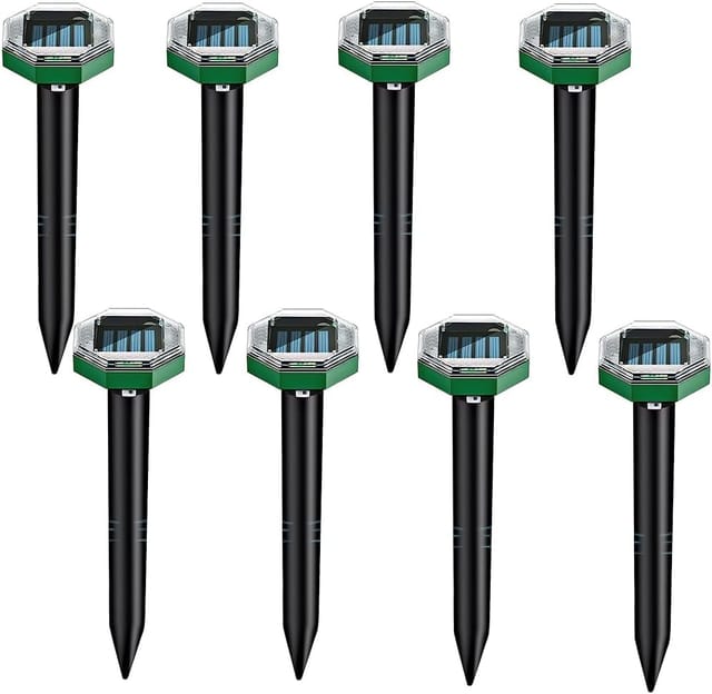 Solarbetriebenes Maulwurfabwehrgerät, 8er-pack Ultraschall-abwehrgeräte, Solarbetriebenes Maulwurfabwehrgerät Zur Maulwurfsabwehr, Eidechsenabwehrgerät, Maulwurf- Und Wühlmausabwehrgerät, Schlangenabw