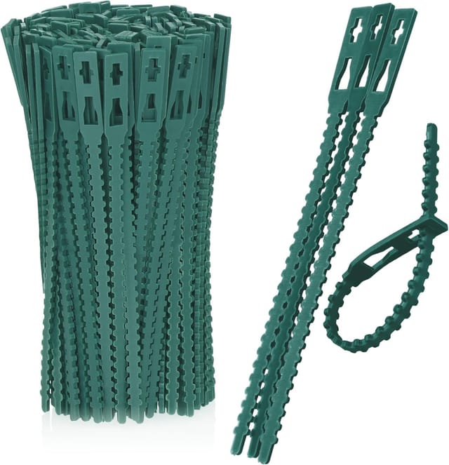 200 Grüne Pflanzenbinder Aus Kunststoff – Pflanzen Stabilisieren – Pflanzenclips – Pflanzenstützbänder (14 Cm)
