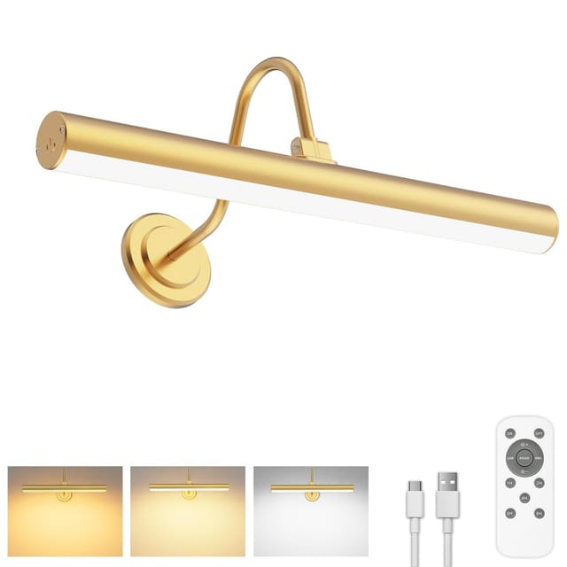 Wiederaufladbare Und Kabellose Wandleuchte Für Den Innenbereich, Strahler, Dreifarbiger Touch-schalter, Led-licht, Fernbedienung Für Bilder