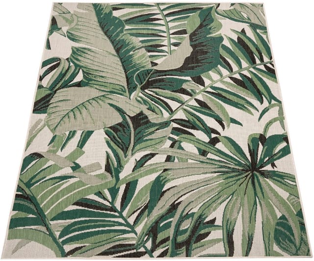 Paco Home - Outdoor Teppich Wetterfest Balkon Palmen Dschungel Florales Boho Muster Grün 200x290 Cm, Grün 10