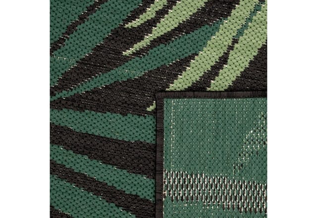 Paco Home Outdoor Teppich Wetterfest Balkon Palmen Dschungel Florales Boho Muster Grün Schwarz, 100x200 Cm