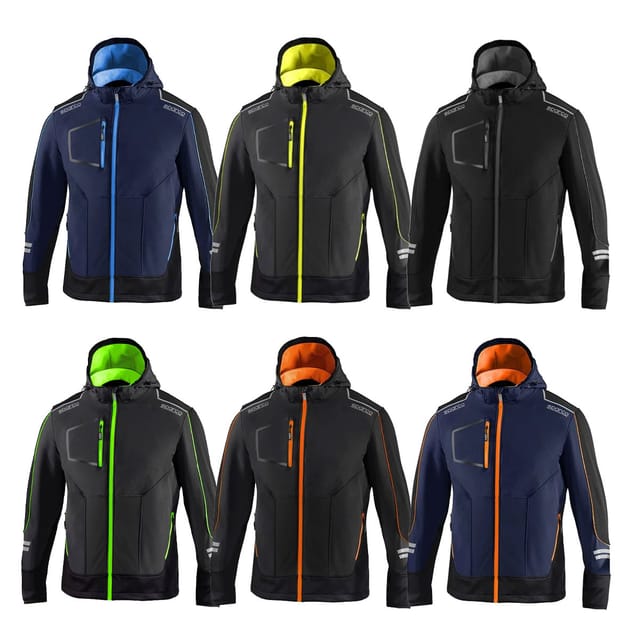 No Brand - Sparco York Tech Soft-shell Arbeitsjacke 02412 - M - Schwarz / Orange