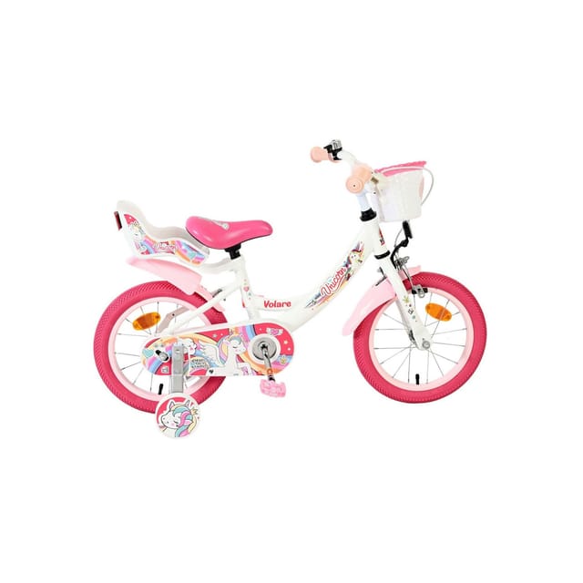 VOLARE Kinderfahrrad Unicorn 14 Zoll, weiß