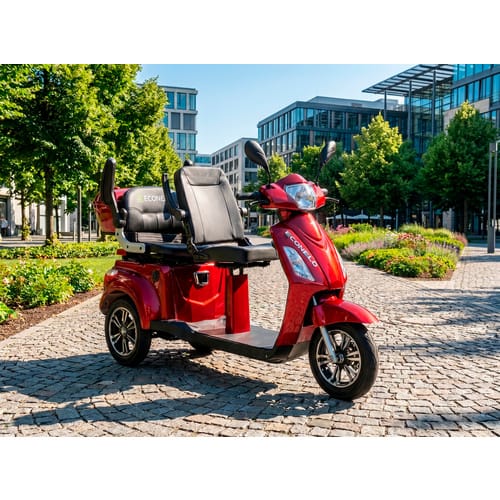 ECONELO E-Seniorenmobil Billy 2.0, Blei-Akku, 3-Rad, 60V, 1000 Watt, normal Sitz, Rot