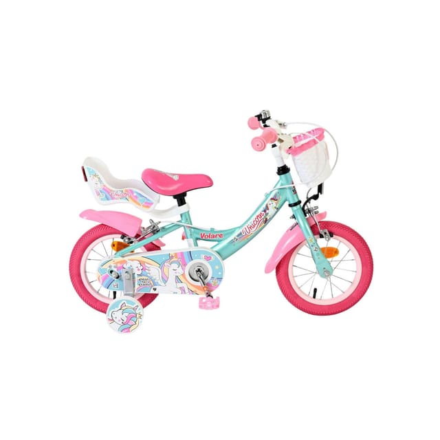 VOLARE Kinderfahrrad Unicorn 12 Zoll ohne Rücktrittbremse, grün
