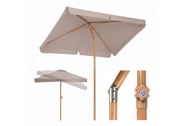 Sekey Rechteckschirm Sonnenschirm Rechteckig Balkon Balkonschirm Knickbar, LxB: 200x125,00 cm, UV50+ Sonnenschutz, für Terrasse