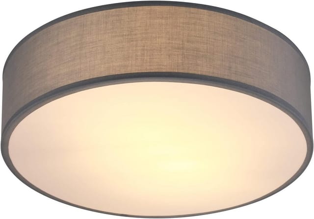 monzana Deckenleuchte Deckenleuchte, Innenbeleuchtung, Deckenlampe Stoff Grau 30 cm Modern E27 Rund 1 Flammig Deckenleuchte