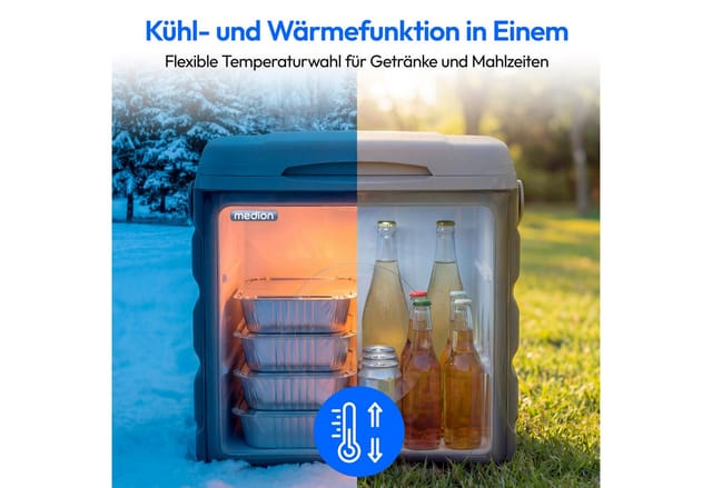 Medion® Kühlbox MEDION LIFE Thermoelektrische Kühlbox MD370030, 35 L, 12V 230V USB 5V, ECO Modus