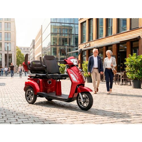 ECONELO E-Seniorenmobil Billy 2.0, Lithium-Akku, 3-Rad, 60V, 1000 Watt, normal Sitz, Rot