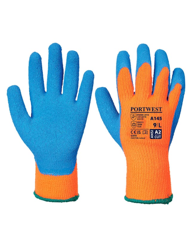 Kalte Grip-handschuhe Orange/blau Xl - Größe 10