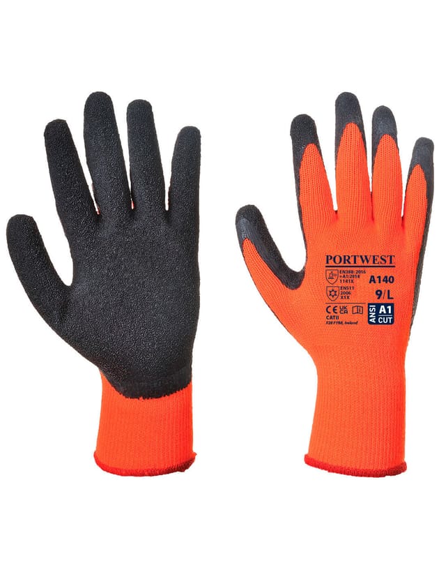 Thermische Handschuhe Mit Latex-beschichtung Orange/schwarz Xl - Größe 10
