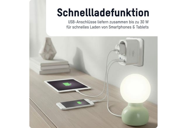 Ansmann Hs330 Usb Ladegerät 30 W 1x Usb-a, 2x Usb-c® Weiß Innenbereich