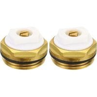 Manuelle Entlüftungsventilkappe Für Heizkörper (3/4" Bsp-außengewinde), 2er-pack, Messing, Weißgold