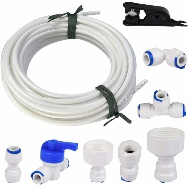 15 M Wasserzulaufschlauch – 1/4"-anschlussset Für Kühlschränke – Alterungs- Und Korrosionsbeständig – Einfache Installation