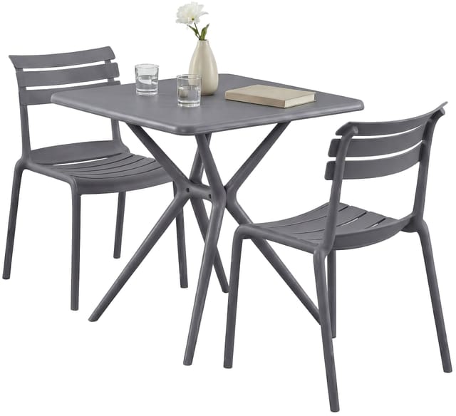 Gartenmöbel-set Vela Mit 2 Stühlen Dunkelgrau