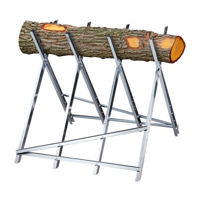 Sägebock, Holzsägearbeiten, Klappbar, 150 Kg, Sägegestell Für Kettensägen, Stahl, Hbt: 80 X 80 X 82 Cm, Silber - Relaxdays