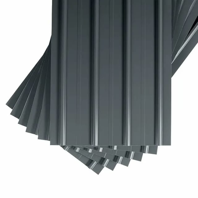 Metdach Dachblech Schwallblech 12er Set (Anthrazit, L x B: 1.250 x 450 mm, Gesamtstückzahl: 12 Stk.)