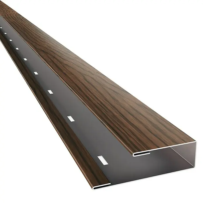 Metdach Wandabschlussprofil SG (Nussbaum, Länge: 254 cm, Stahl)