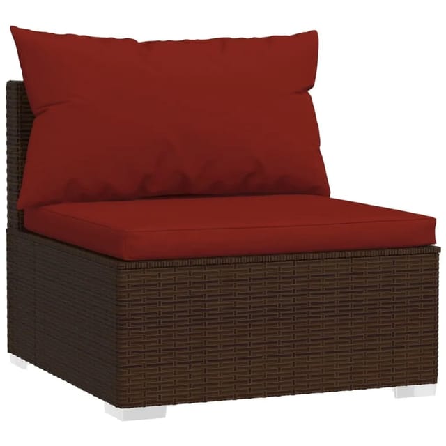 vidaXL 7-tlg Garten-Lounge-Set mit Kissen Braun Poly Rattan Modell 6
